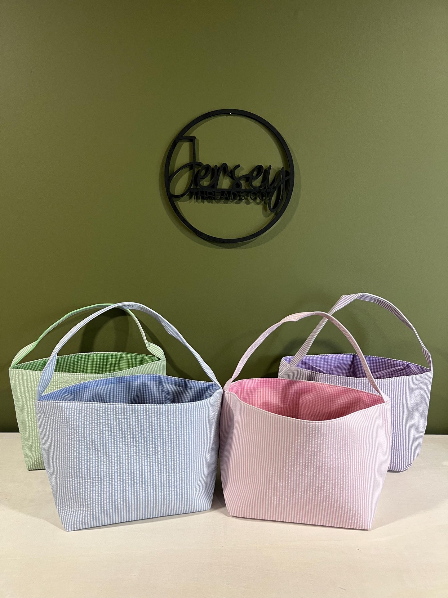 Seersucker easter basket