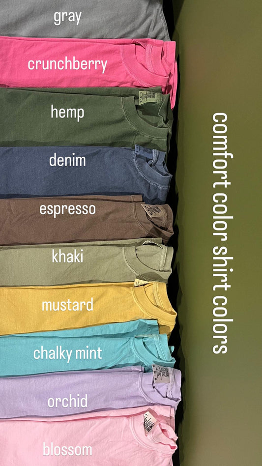 Comfort colors varsity t-shirts