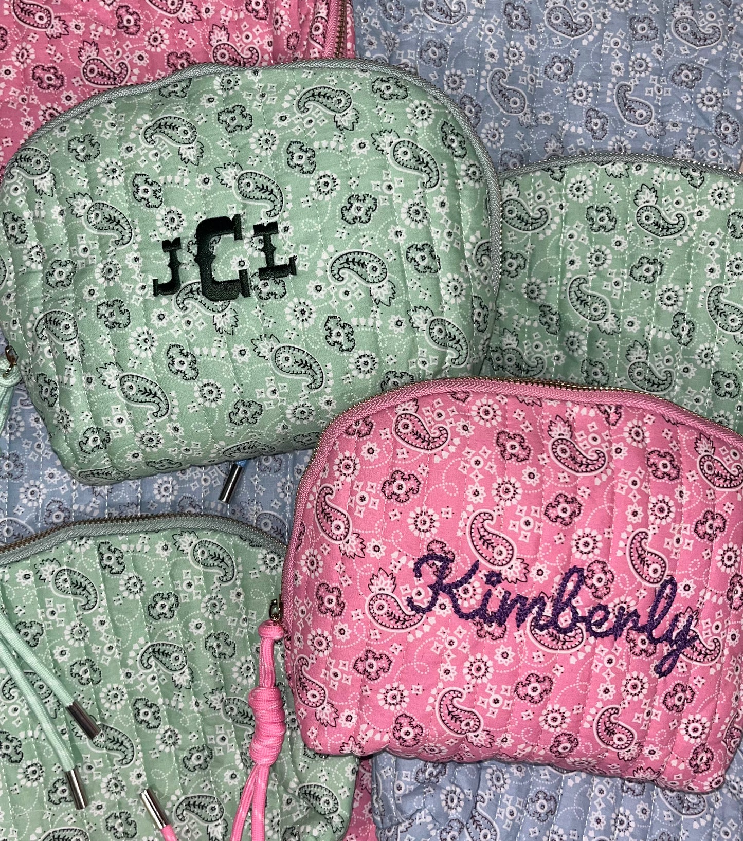 Paisley bandana print makeup pouch