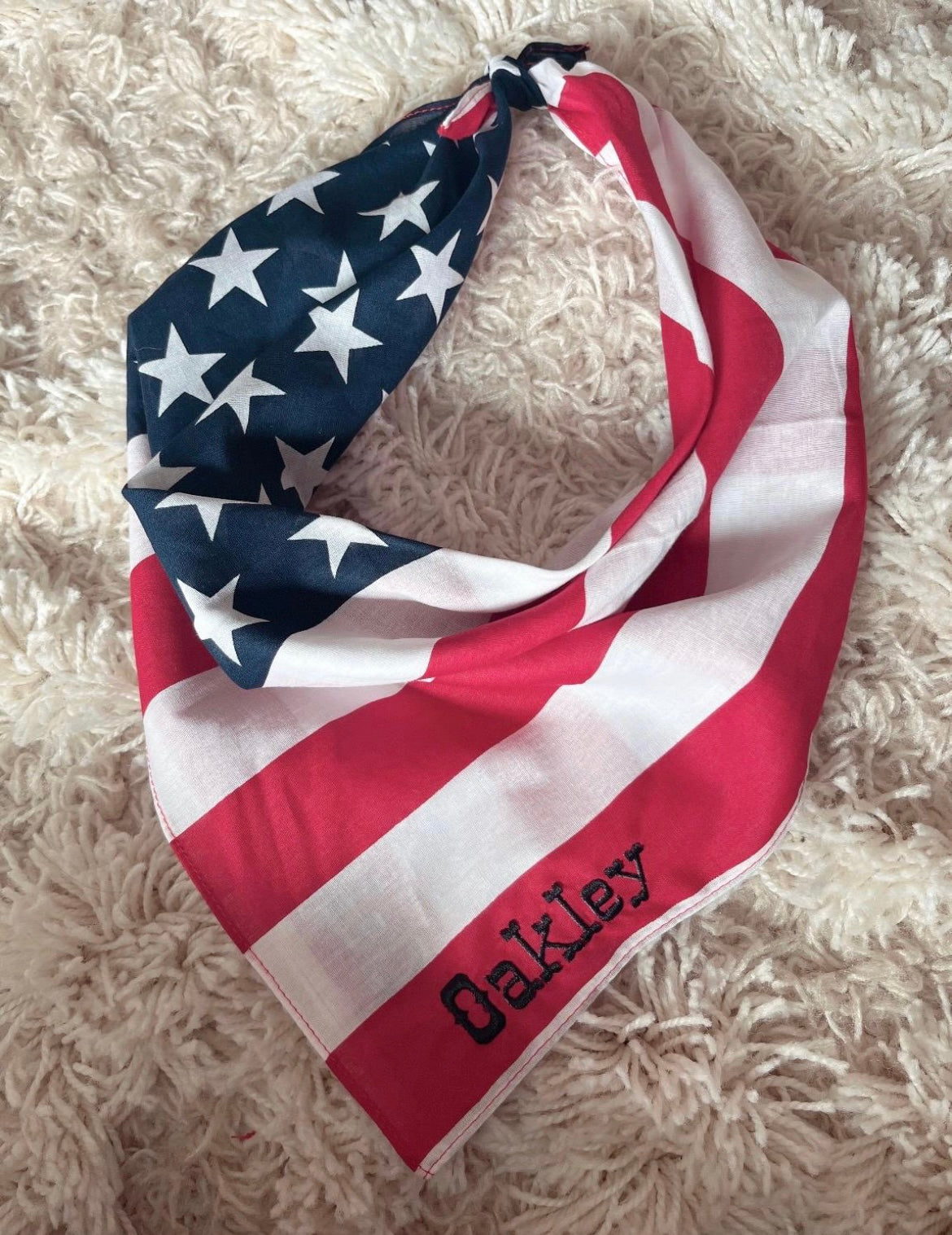 Embroidered flag bandana saloon