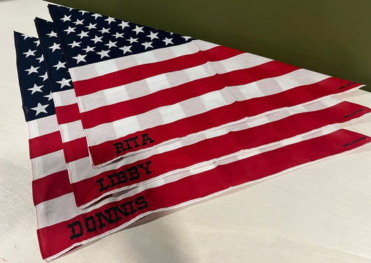 Embroidered flag bandana saloon