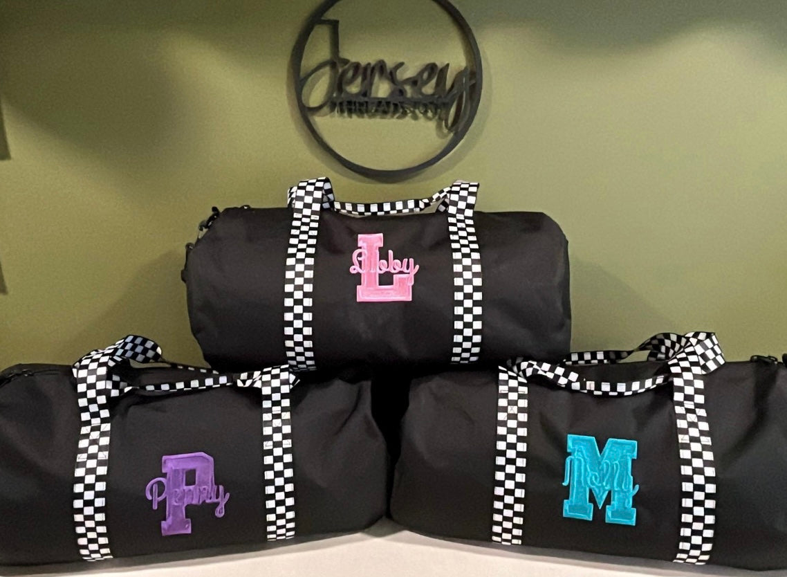 Checker duffle bag