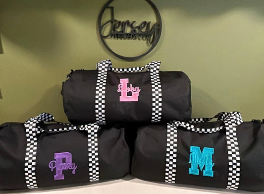 Checker duffle bag